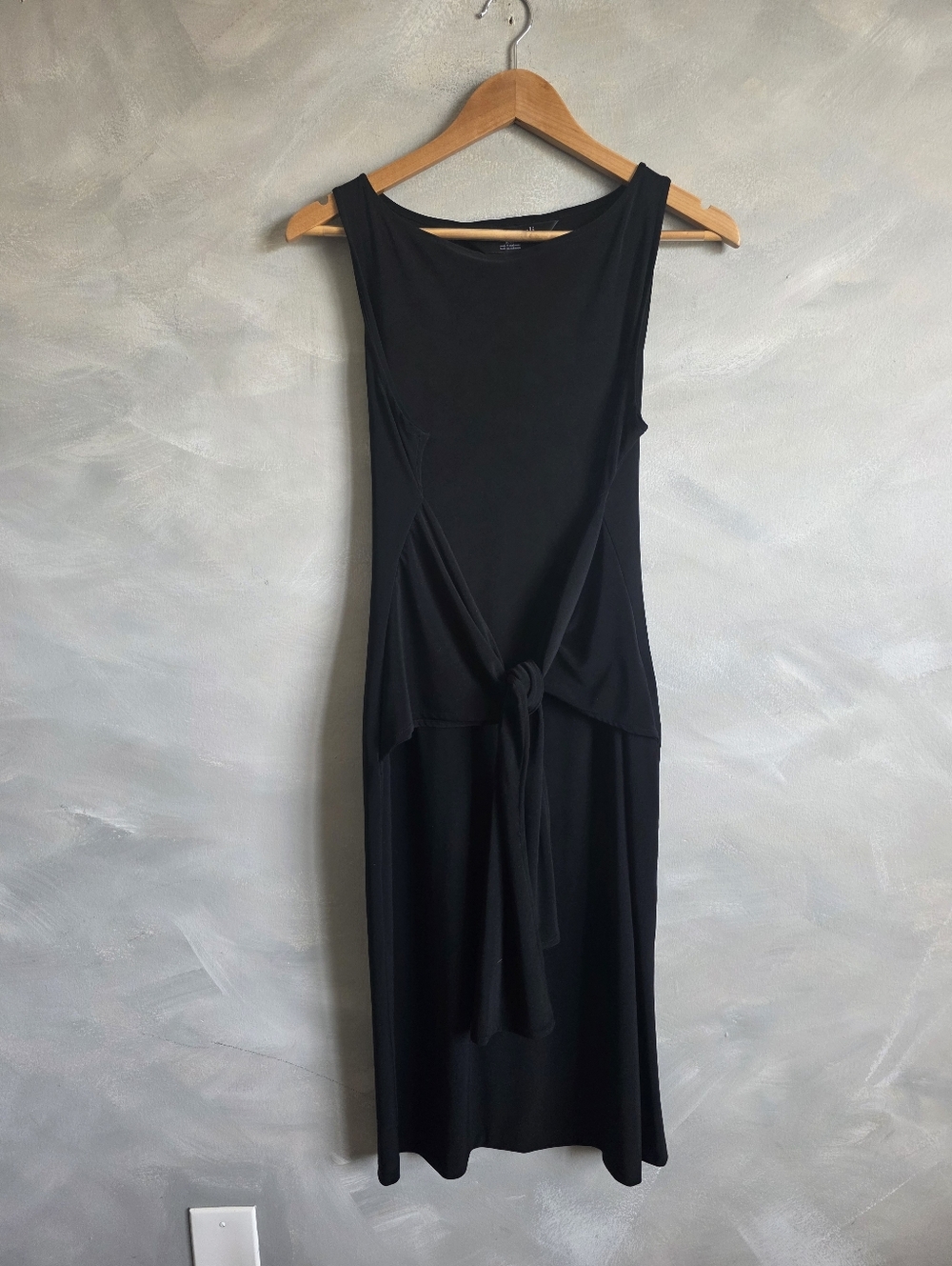 Norma Kamali Sleeveless Tie-Waist Black Jersey Dress Size M Womens - Picture 7 of 12